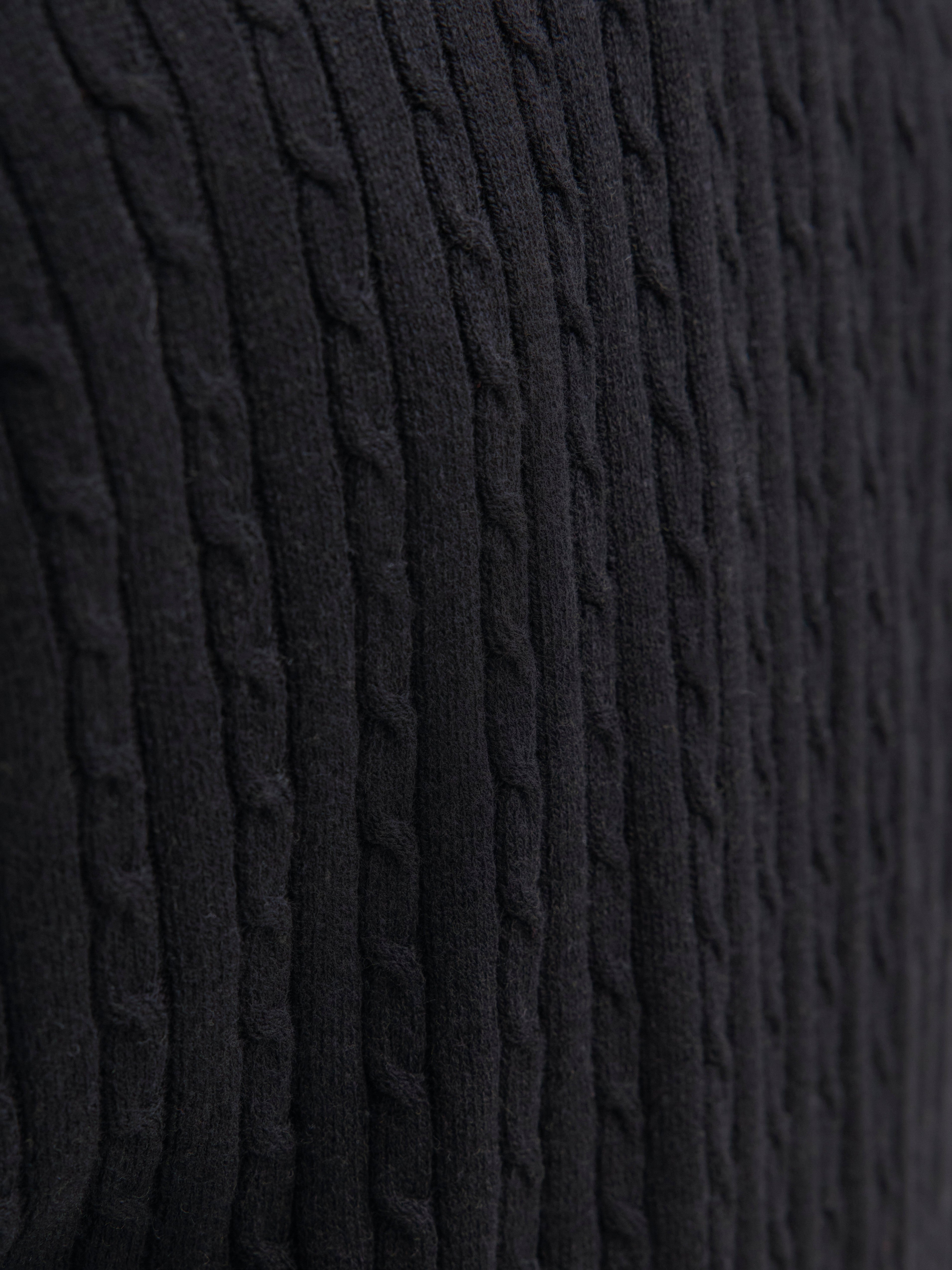 JACK & JONES JJEEMIL knit cable crew neck in black - Image 6