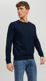 JACK & JONES JJEEMIL knit crew neck in coriander - Image 1