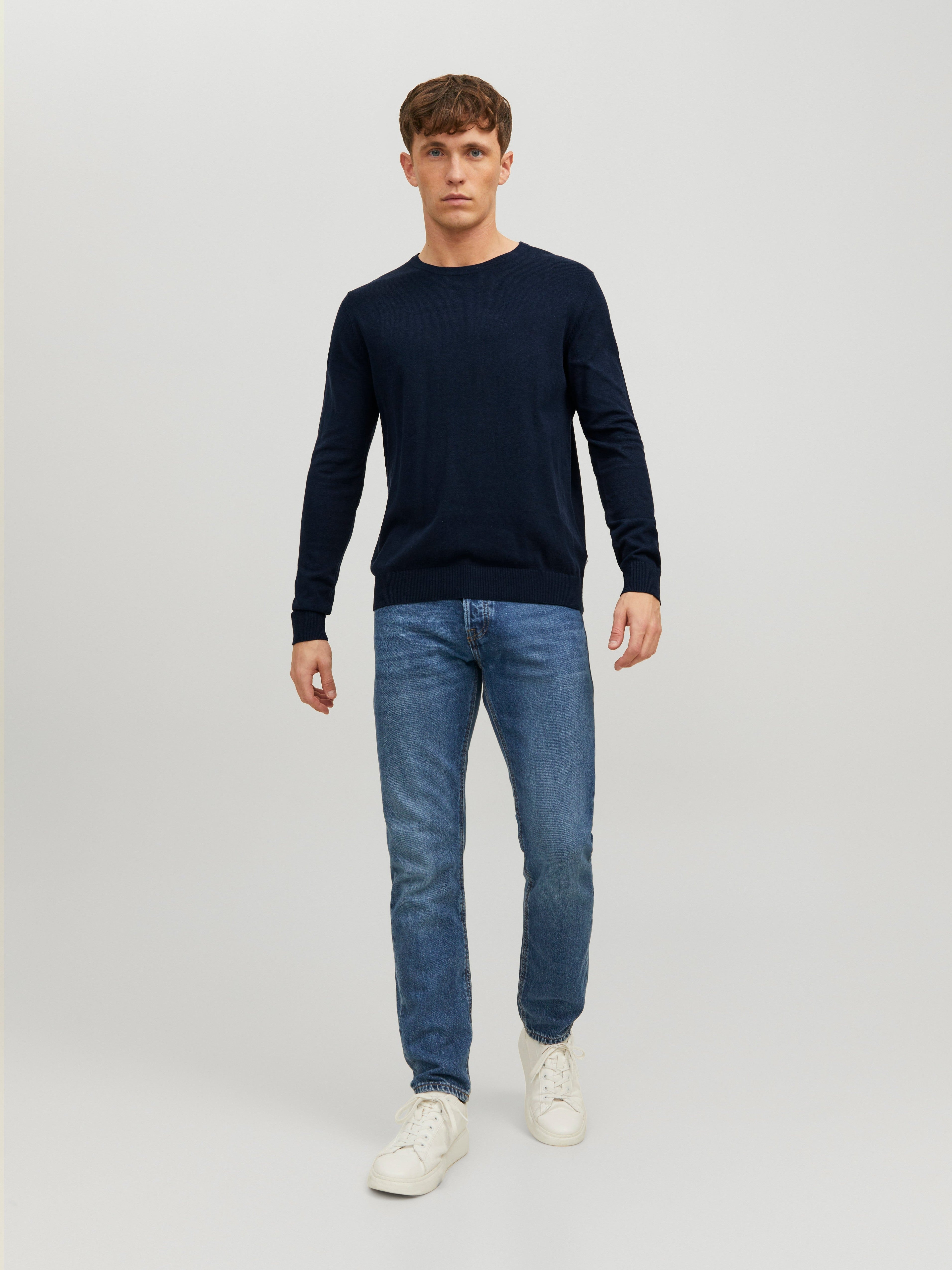 JACK & JONES JJEEMIL knit crew neck in coriander - Image 5