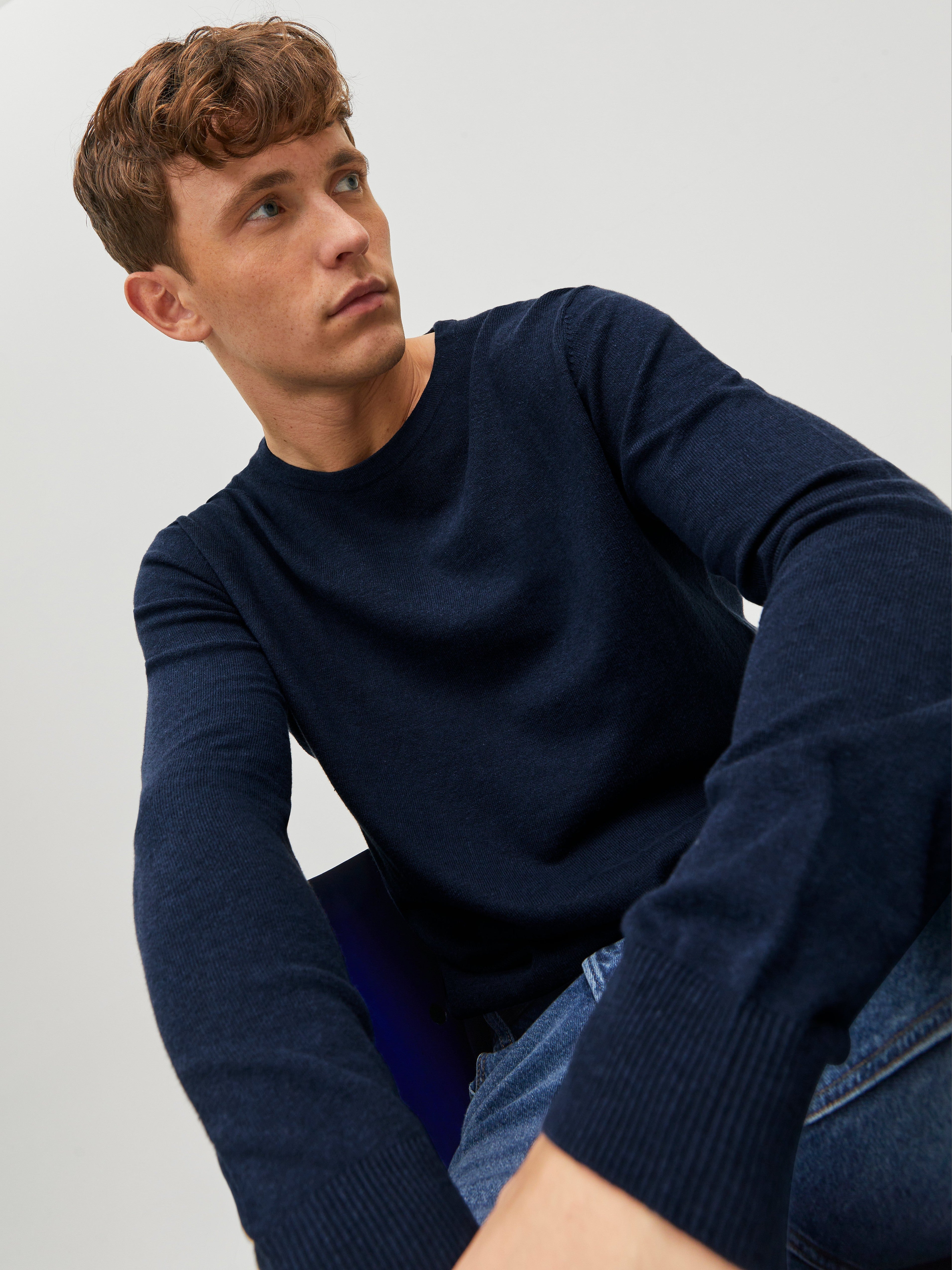 JACK & JONES JJEEMIL knit crew neck in coriander - Image 8