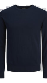JACK & JONES JJEEMIL knit crew neck in navy blazer - Image 3