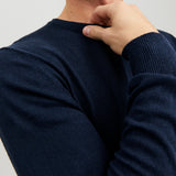 JACK & JONES JJEEMIL knit crew neck in navy blazer - Image 6