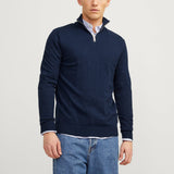 JACK & JONES JJEEMIL knit half zip in mocha bisque - Image 1