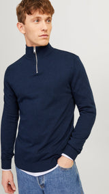 JACK & JONES JJEEMIL knit half zip in mocha bisque - Image 8
