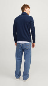JACK & JONES JJEEMIL knit half zip in mocha bisque - Image 2