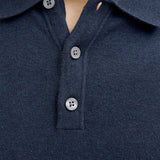 JACK & JONES JJEEMIL knit relaxed polo in navy blazer - Image 6