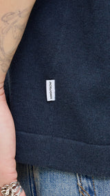 JACK & JONES JJEEMIL knit relaxed polo in navy blazer - Image 5