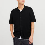JACK & JONES JJEEMIL knit structure shirt in black - Image 1