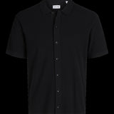 JACK & JONES JJEEMIL knit structure shirt in black - Image 3