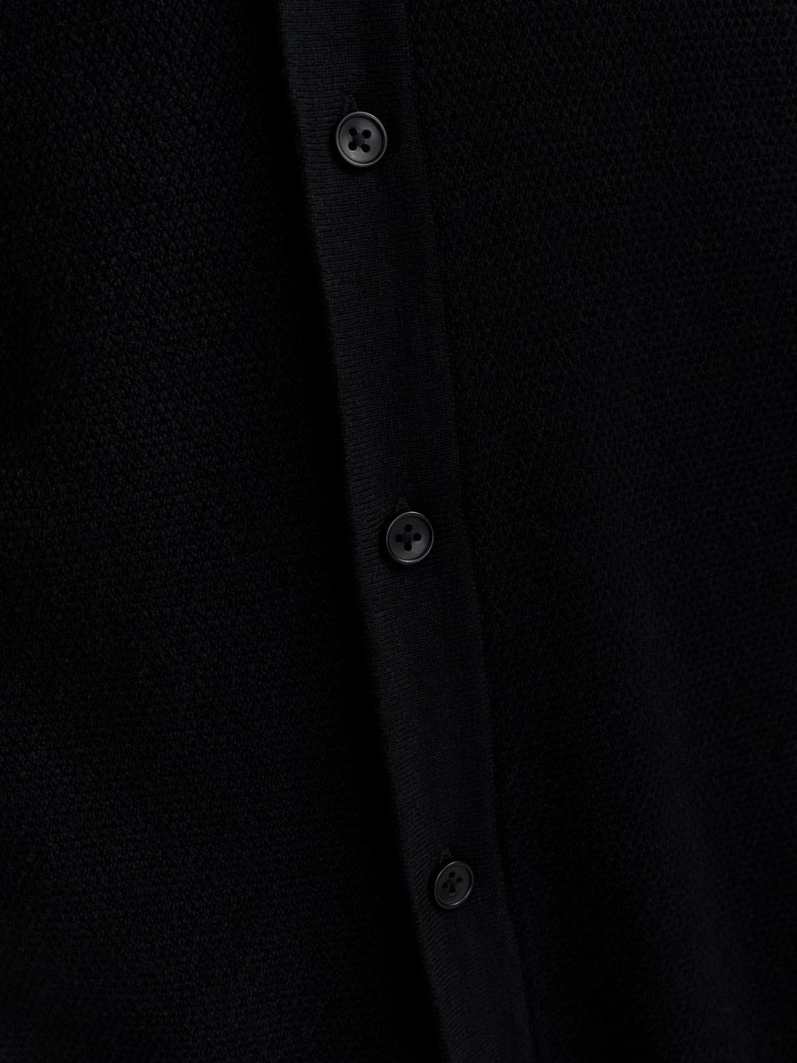 JACK & JONES JJEEMIL knit structure shirt in black - Image 5