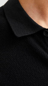 JACK & JONES JJEEMIL knit structure shirt in black - Image 6