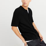 JACK & JONES JJEEMIL knit structure shirt in black - Image 7