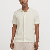 JACK & JONES JJEEMIL knit structure shirt in cloud dancer - Image 1