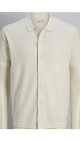 JACK & JONES JJEEMIL knit structure shirt in cloud dancer - Image 3