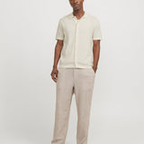 JACK & JONES JJEEMIL knit structure shirt in cloud dancer - Image 4