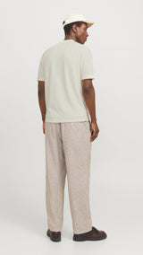 JACK & JONES JJEEMIL knit structure shirt in cloud dancer - Image 2