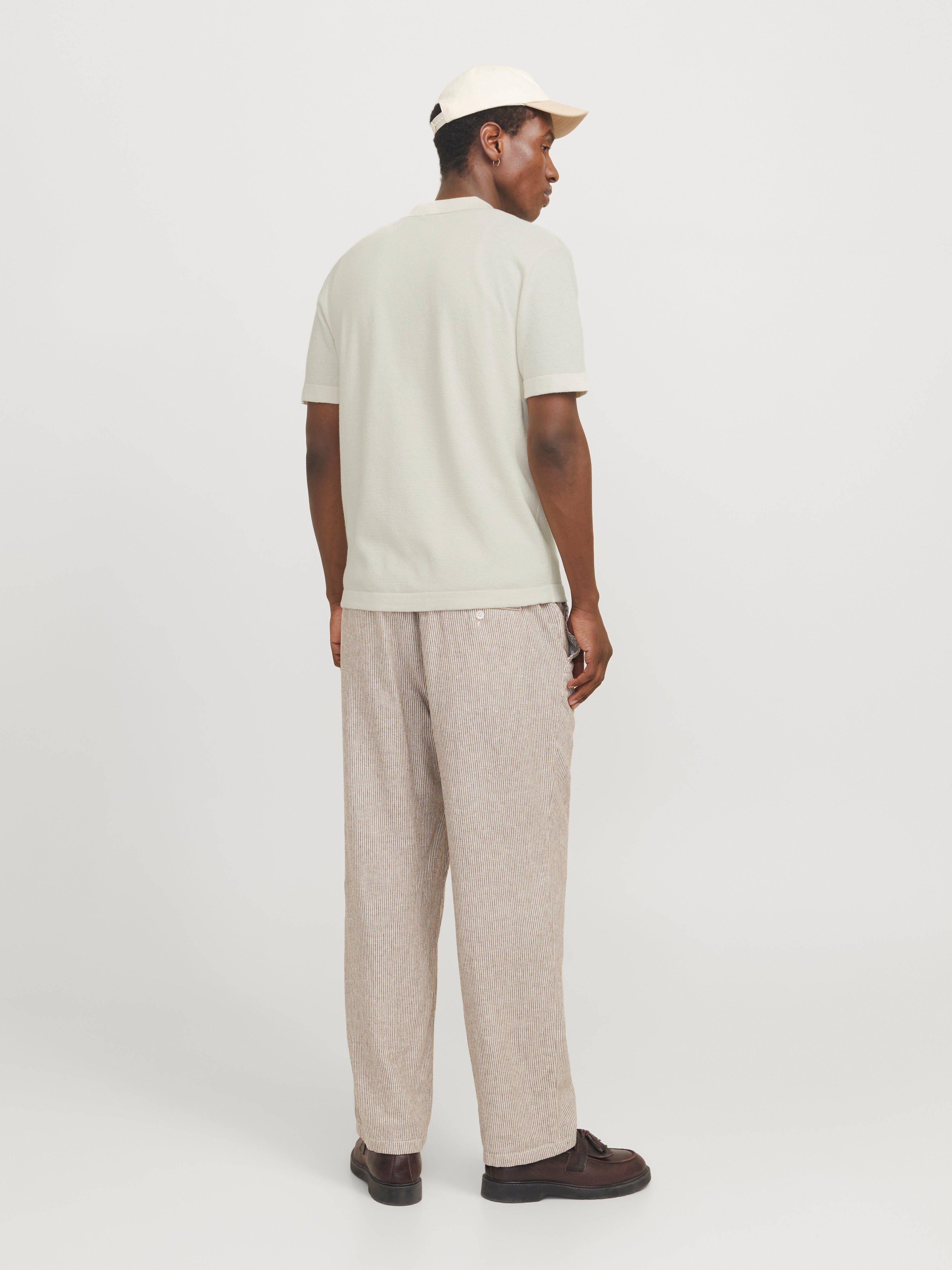 JACK & JONES JJEEMIL knit structure shirt in cloud dancer - Image 2