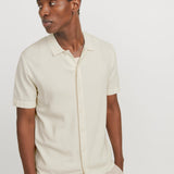 JACK & JONES JJEEMIL knit structure shirt in cloud dancer - Image 7