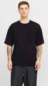 JACK & JONES JJEEMIL knit tee - black