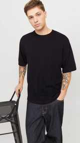 JACK & JONES JJEEMIL knit tee - black