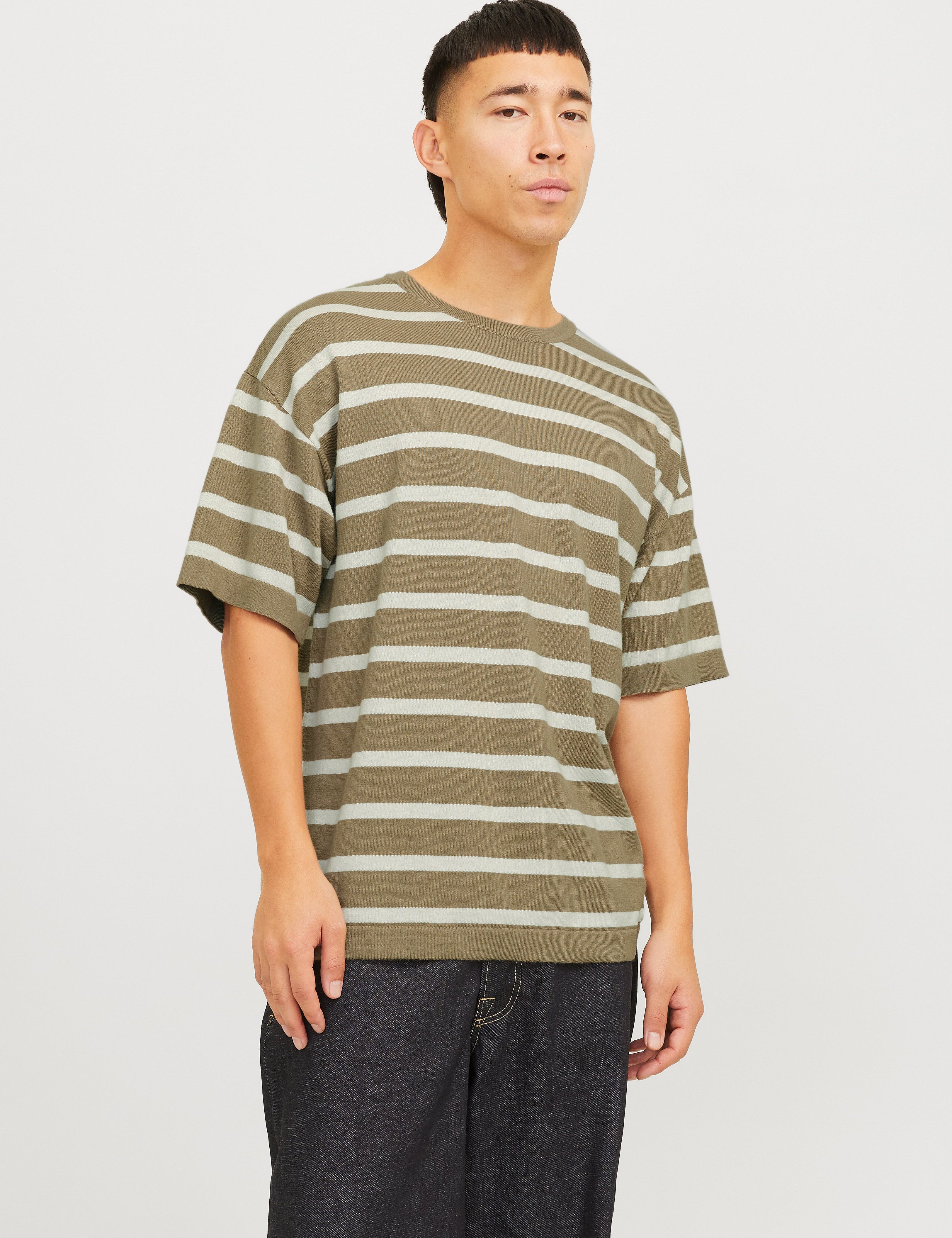 JACK & JONES JJEEMIL knit tee in coriander - Image 1