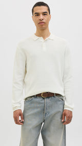 JACK & JONES JJEGEORGE knit polo - coriander w. white