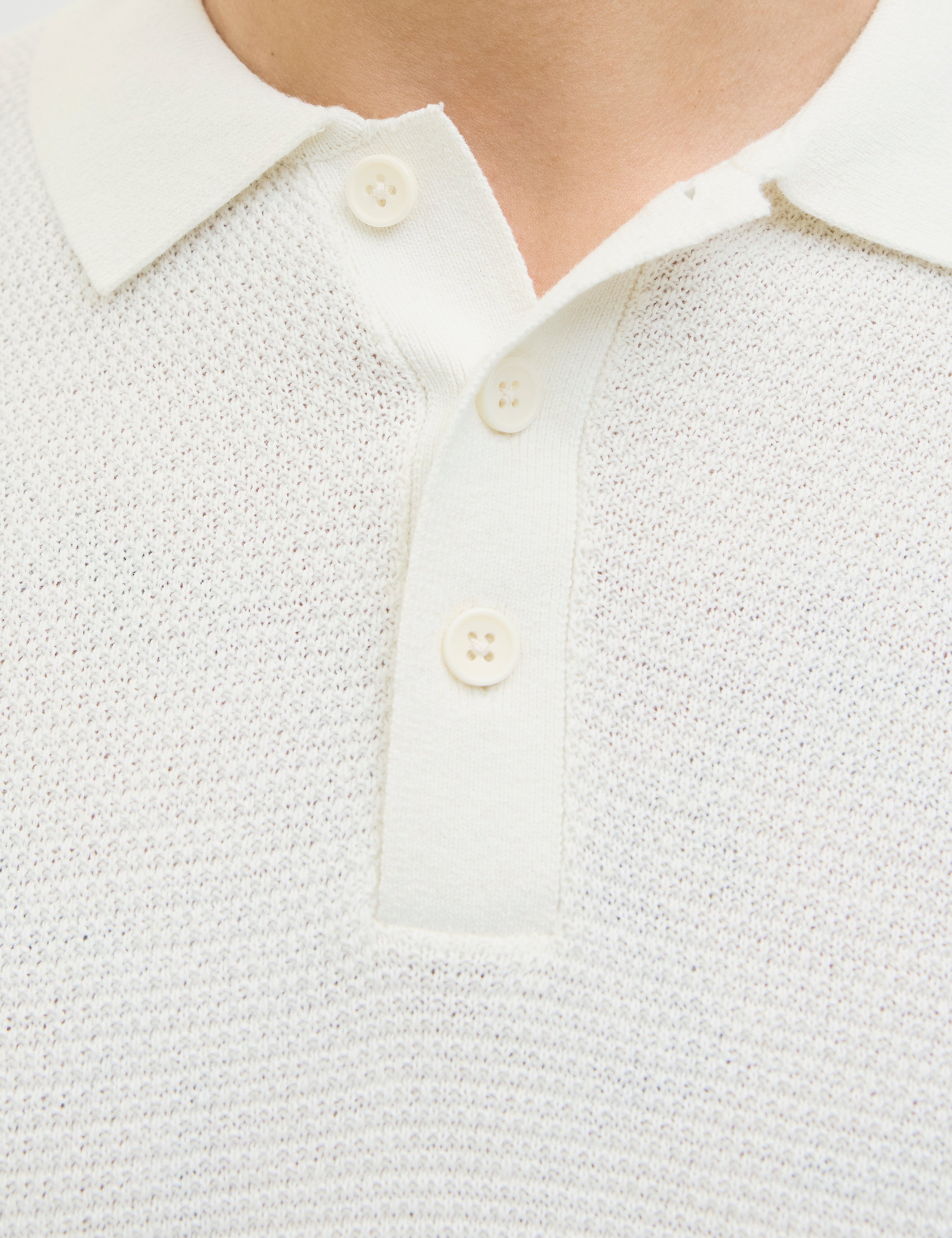 JACK & JONES JJEGEORGE knit polo - coriander w. white