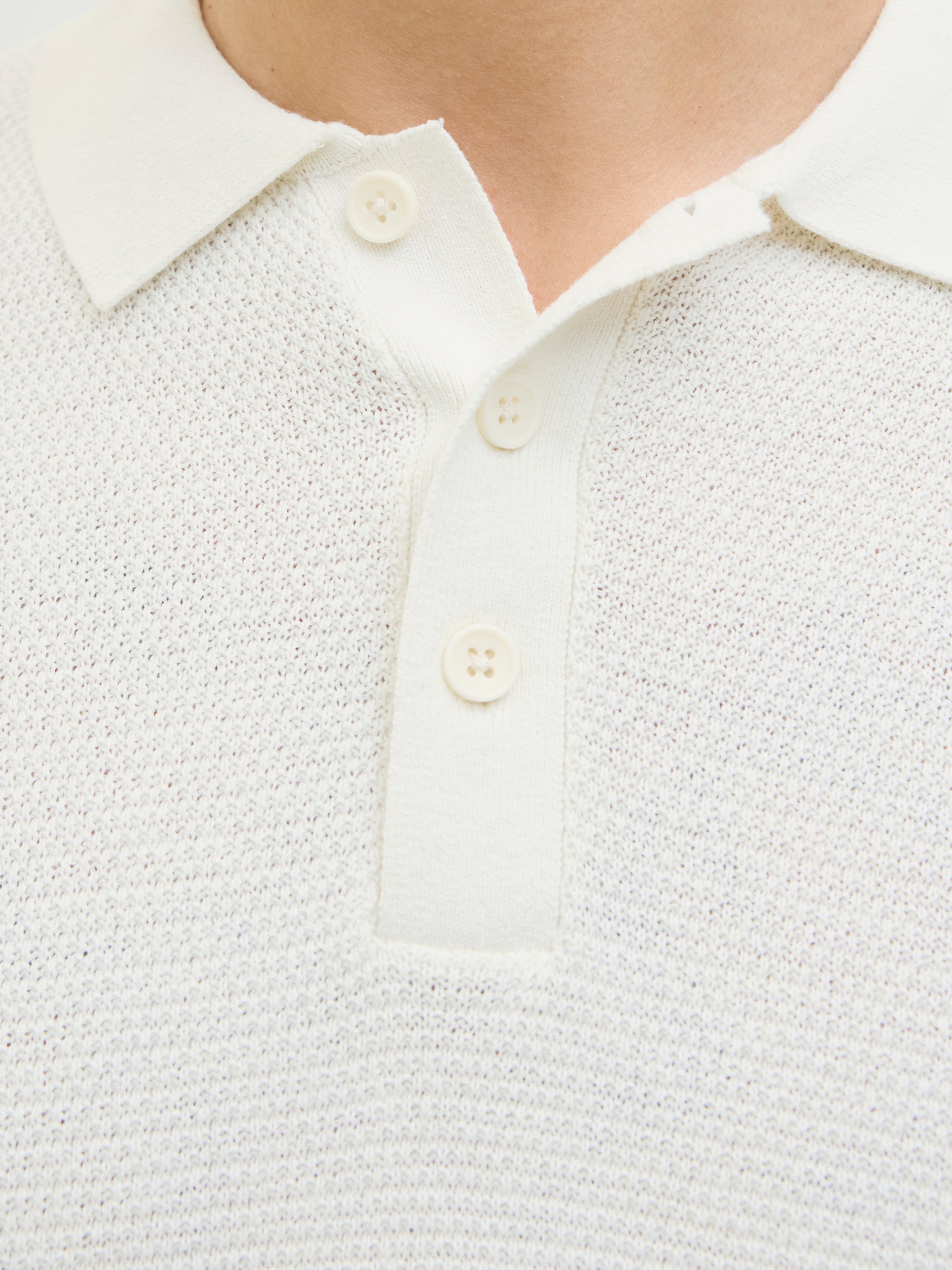 JACK & JONES JJEGEORGE knit polo - coriander w. white
