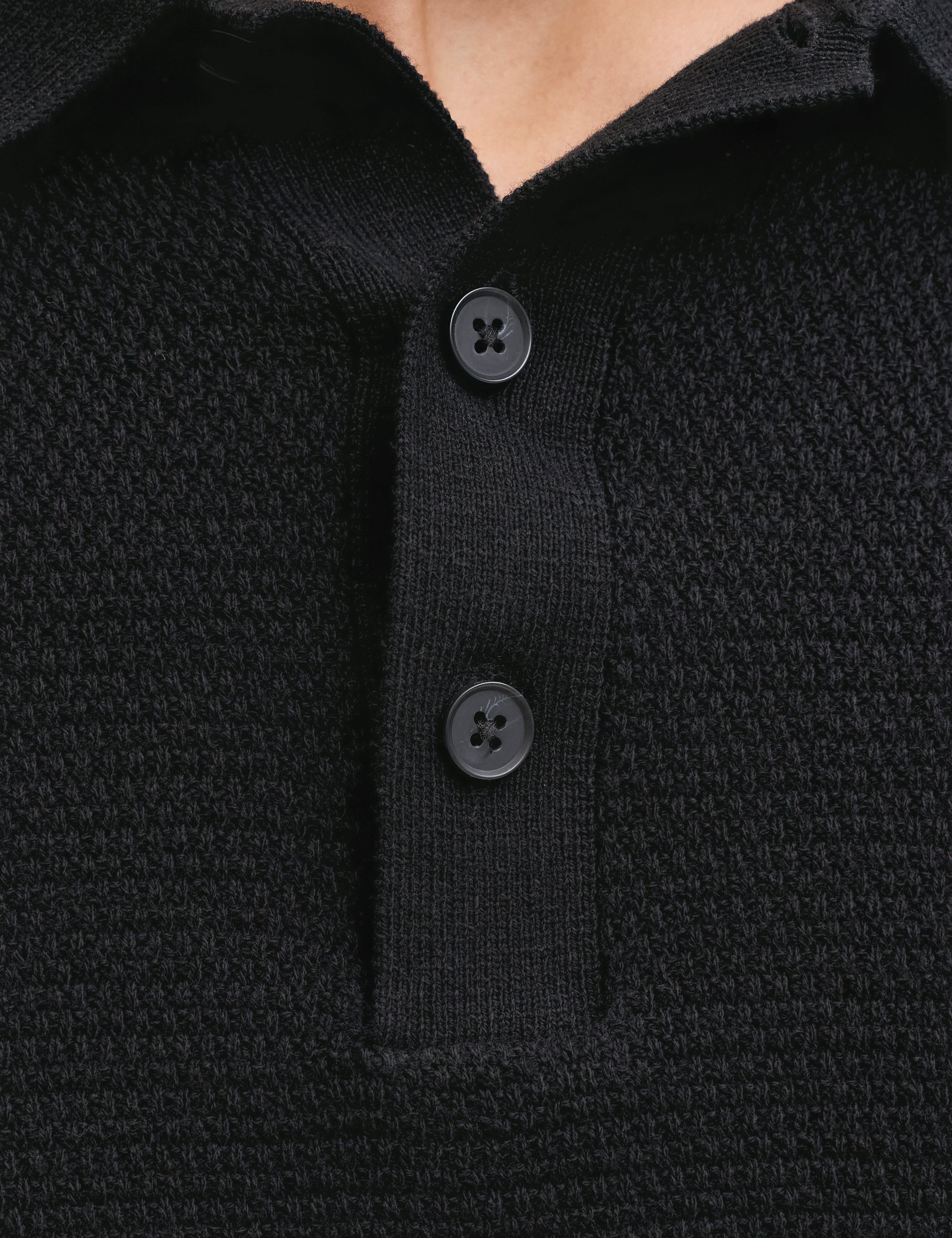 JACK & JONES JJEGEORGE knit polo - black