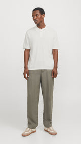 JACK & JONES JJEGEORGE knit polo - chambray blue w. cloud dancer