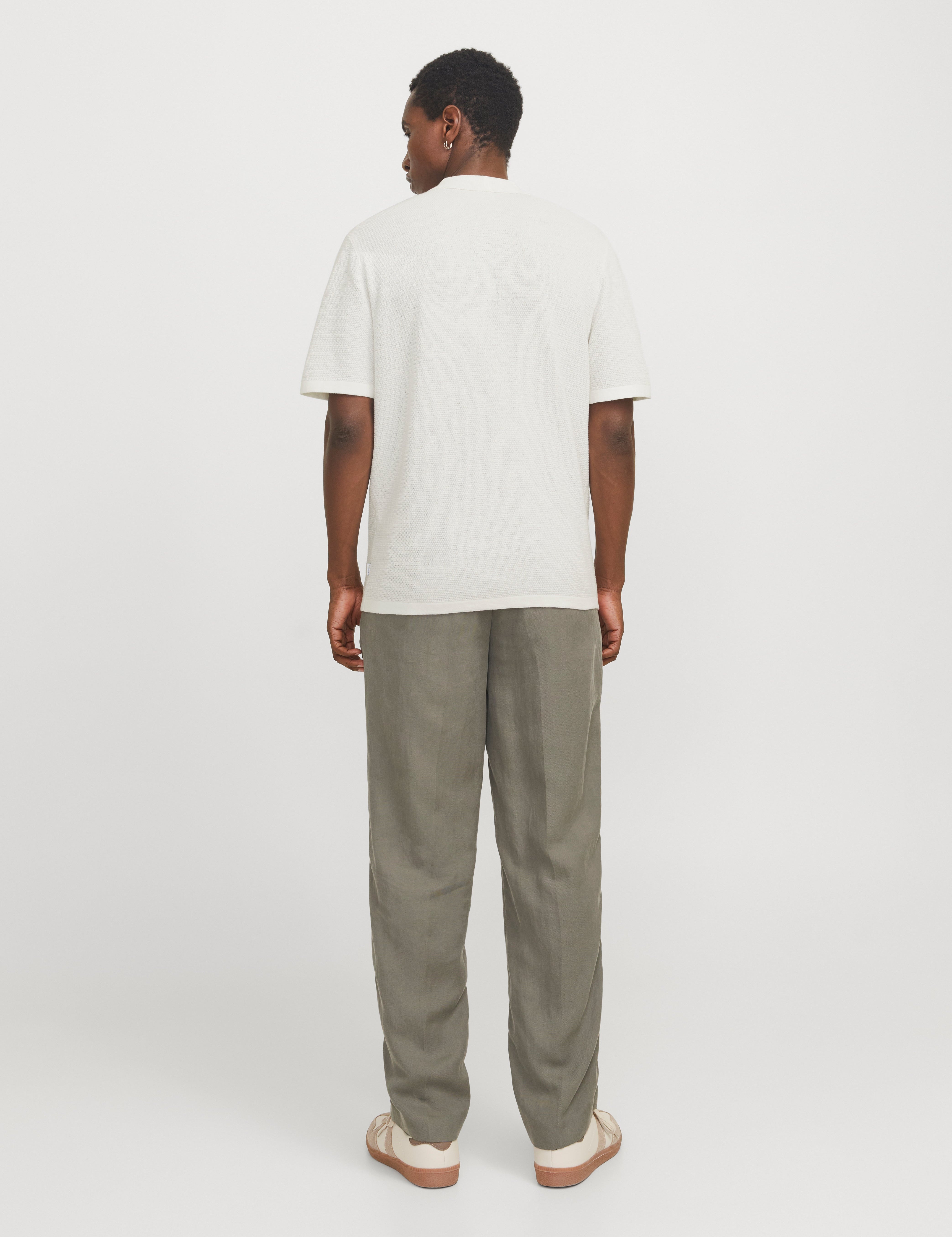 JACK & JONES JJEGEORGE knit polo - coriander w. cloud dancer