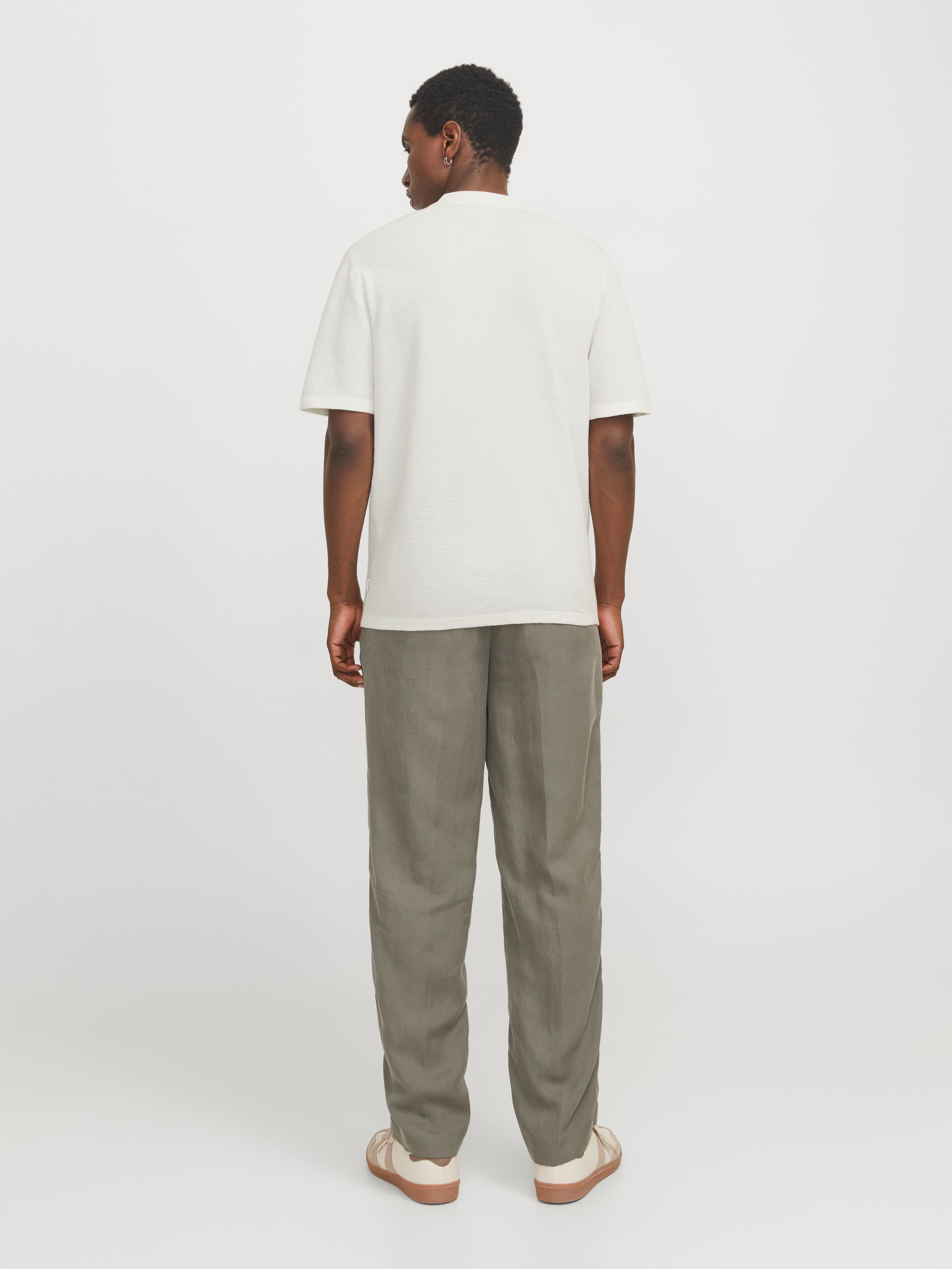 JACK & JONES JJEGEORGE knit polo - coriander w. cloud dancer