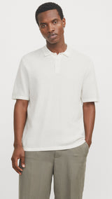 JACK & JONES JJEGEORGE knit polo - chambray blue w. cloud dancer