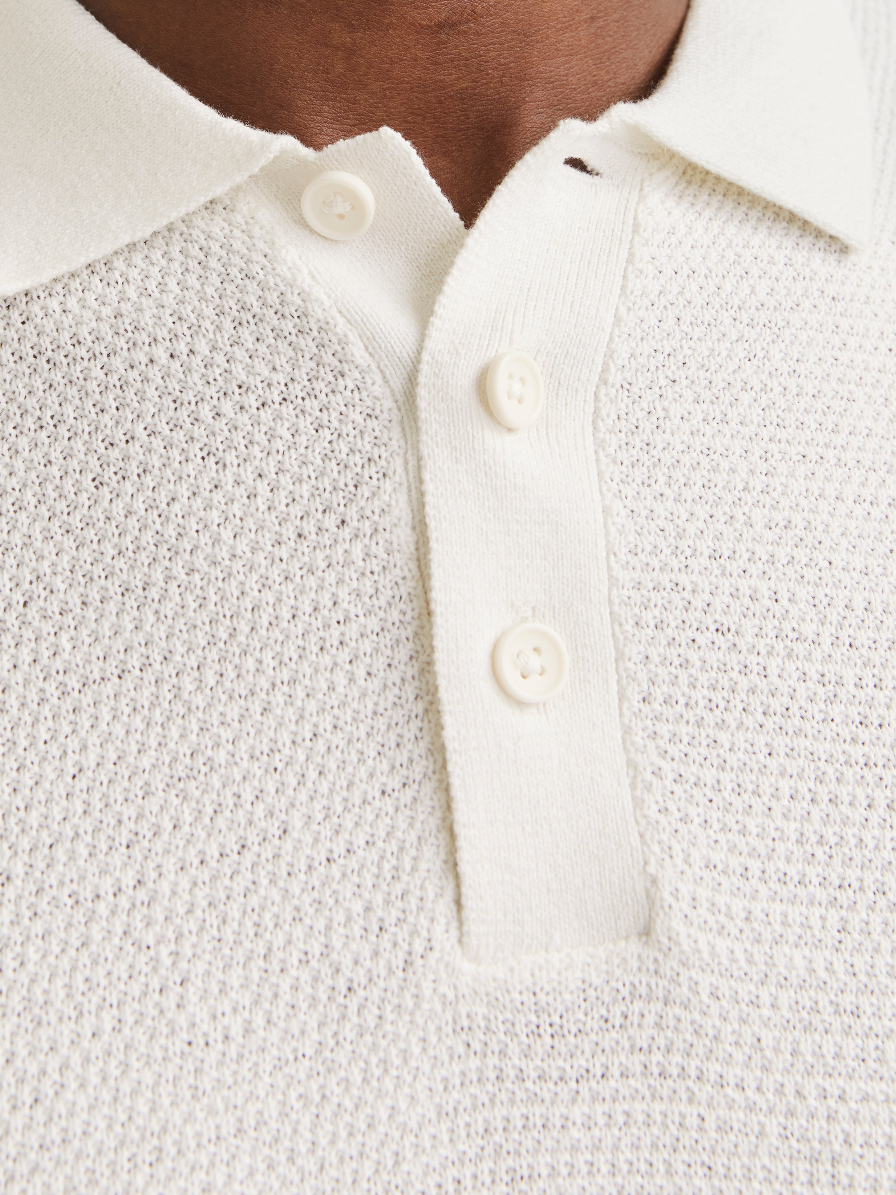 JACK & JONES JJEGEORGE knit polo - chambray blue w. cloud dancer