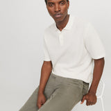 JACK & JONES JJEGEORGE knit polo - chambray blue w. cloud dancer