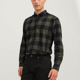 JACK & JONES JJEGINGHAM twill shirt in crockery - Image 1