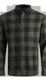 JACK & JONES JJEGINGHAM twill shirt in crockery - Image 3