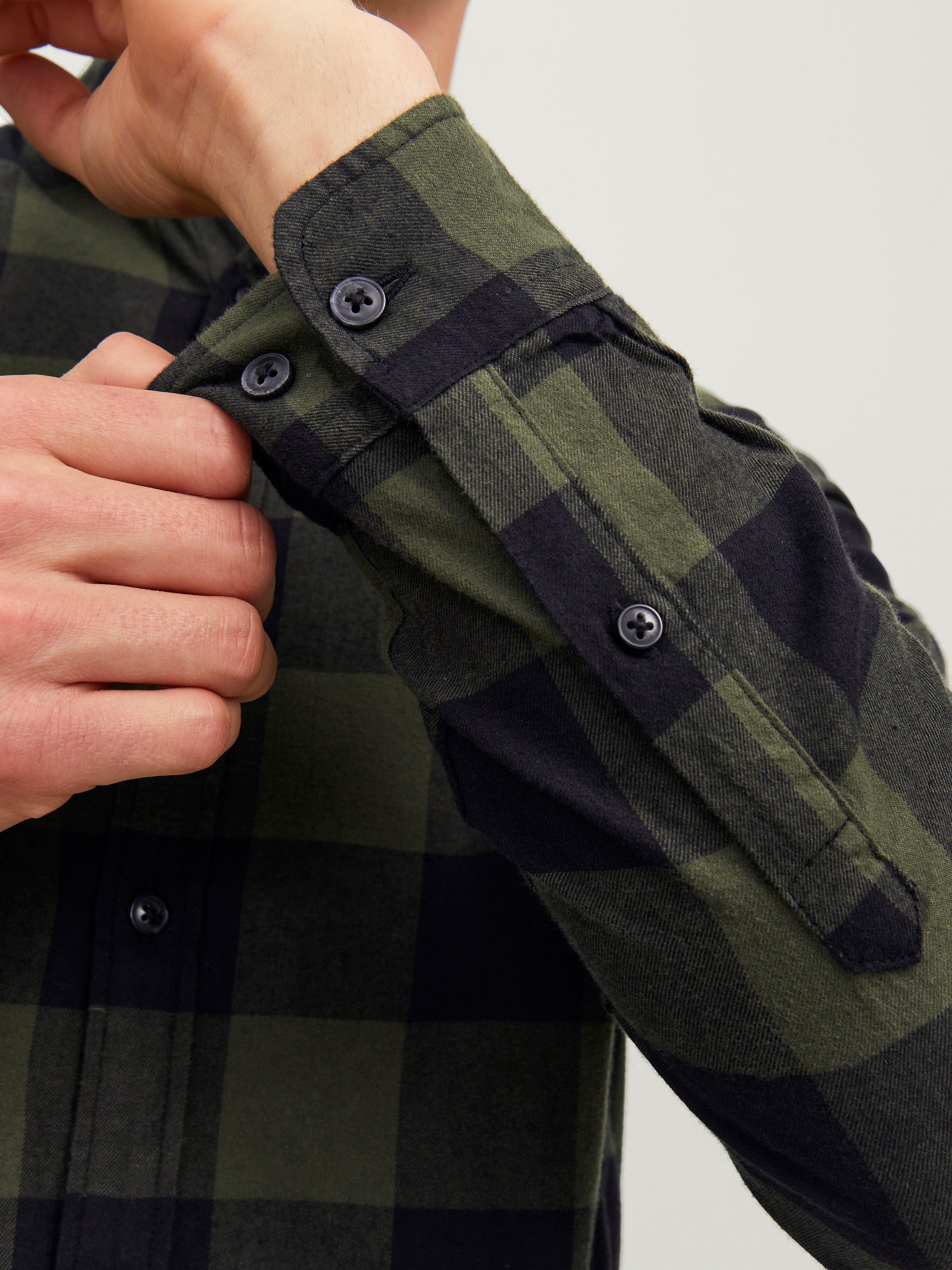 JACK & JONES JJEGINGHAM twill shirt in crockery - Image 5