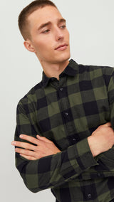JACK & JONES JJEGINGHAM twill shirt in crockery - Image 7