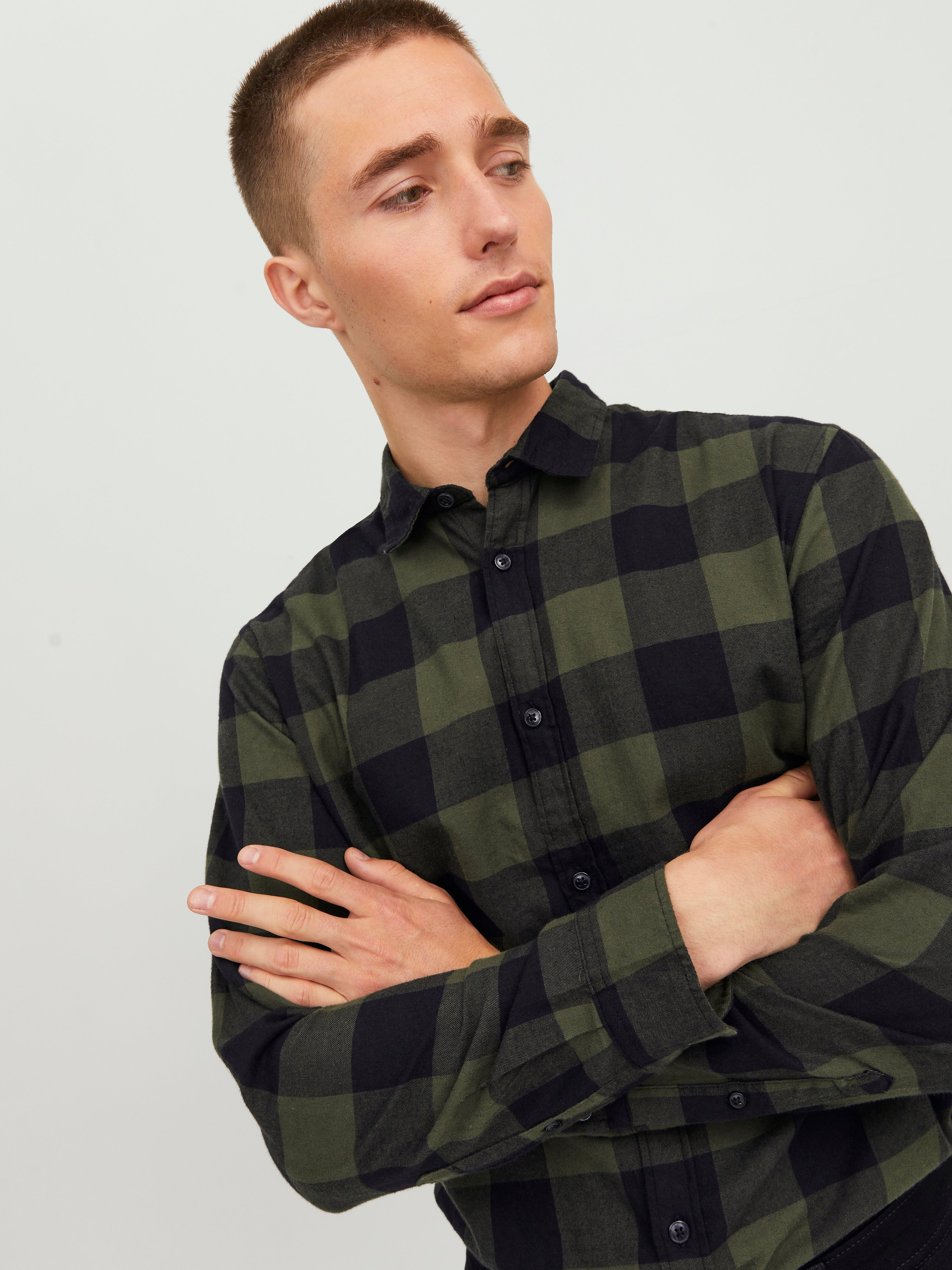 JACK & JONES JJEGINGHAM twill shirt in crockery - Image 7