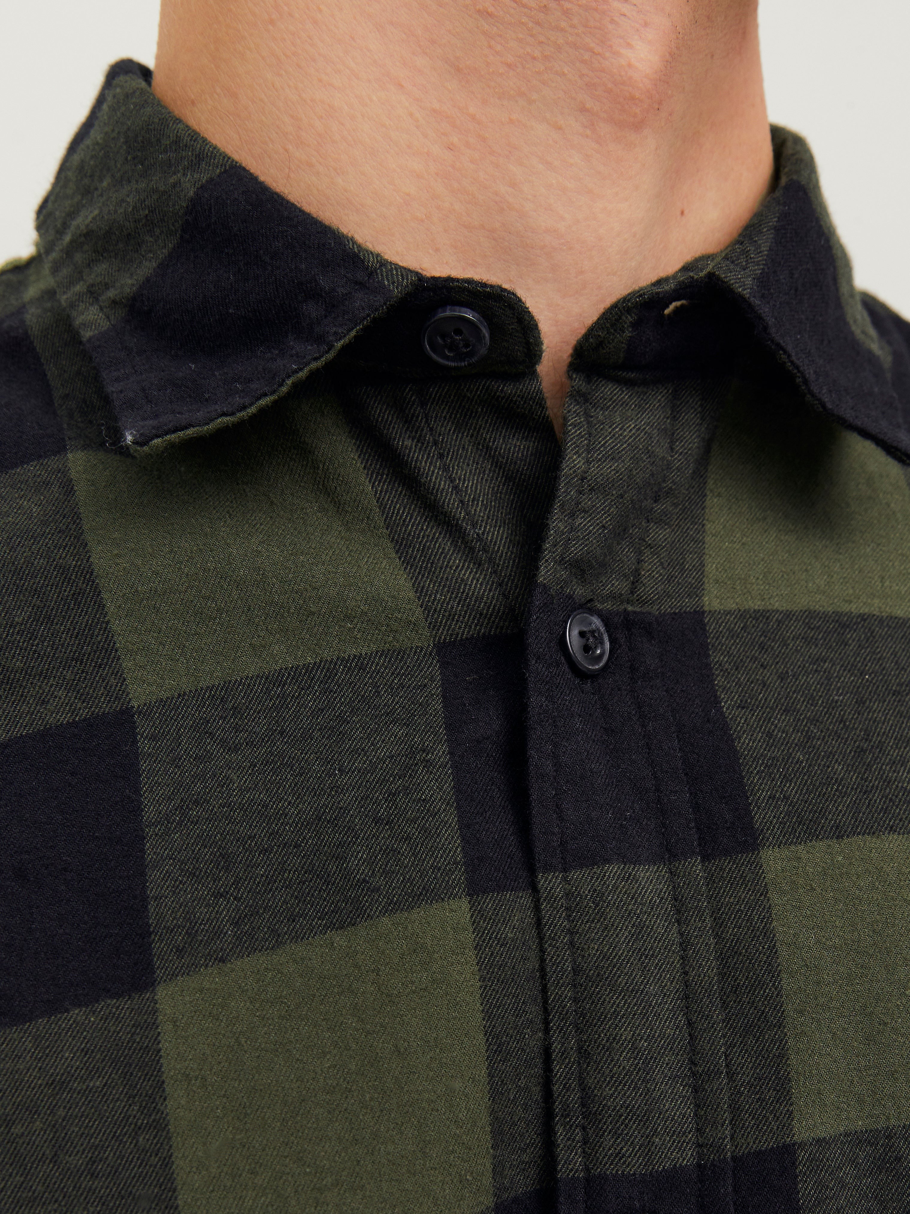 JACK & JONES JJEGINGHAM twill shirt in crockery - Image 6