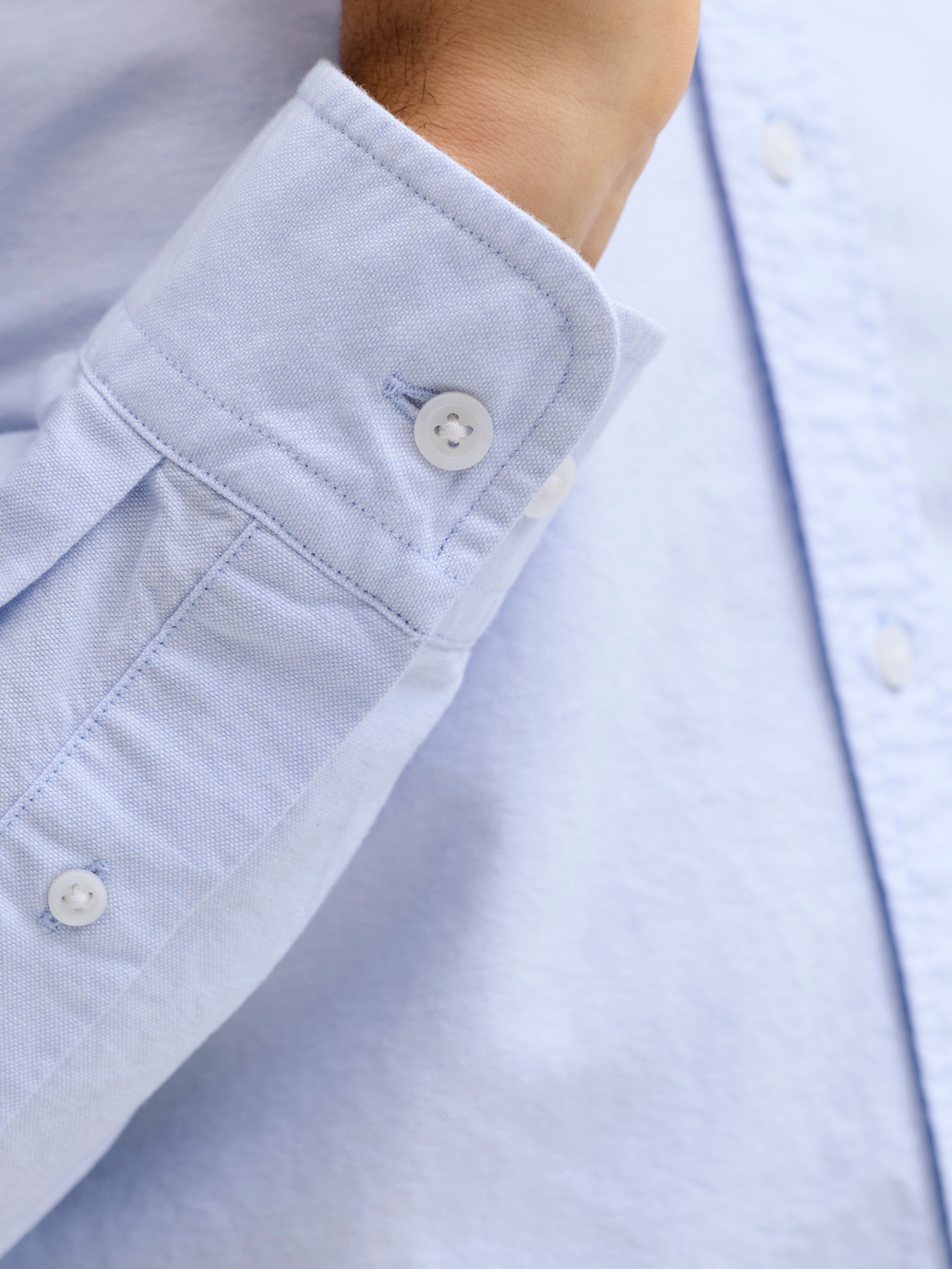 JACK & JONES JJEHARVEY oxford shirt - chambray blue regular fit