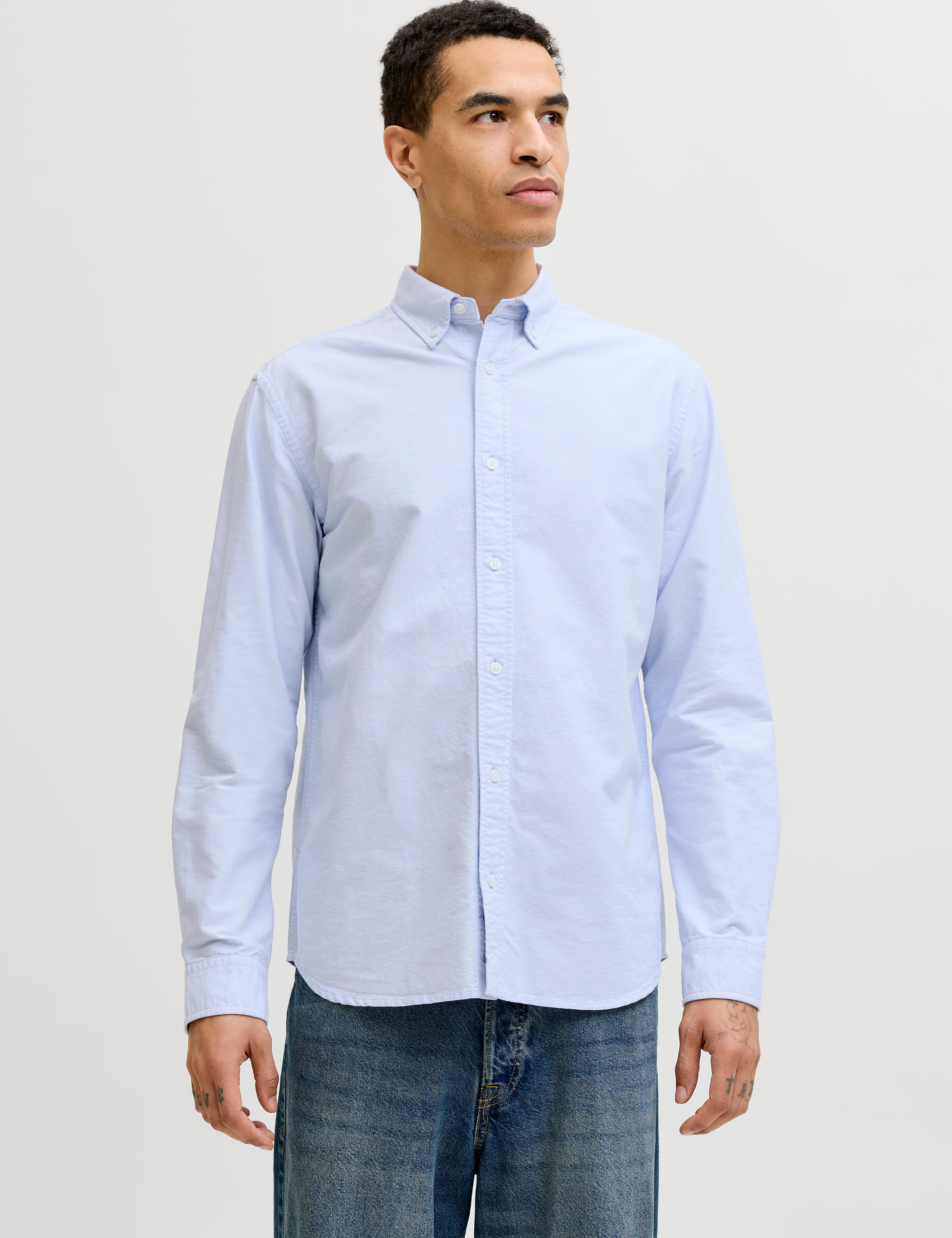 JACK & JONES JJEHARVEY oxford shirt - chambray blue regular fit