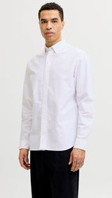 JACK & JONES JJEHARVEY oxford shirt - white regular fit