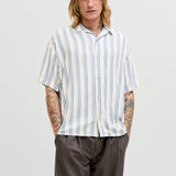 JACK & JONES JJEJEFF resort stripe shirt - celestial blue