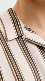 JACK & JONES JJEJEFF resort stripe shirt - moonbeam