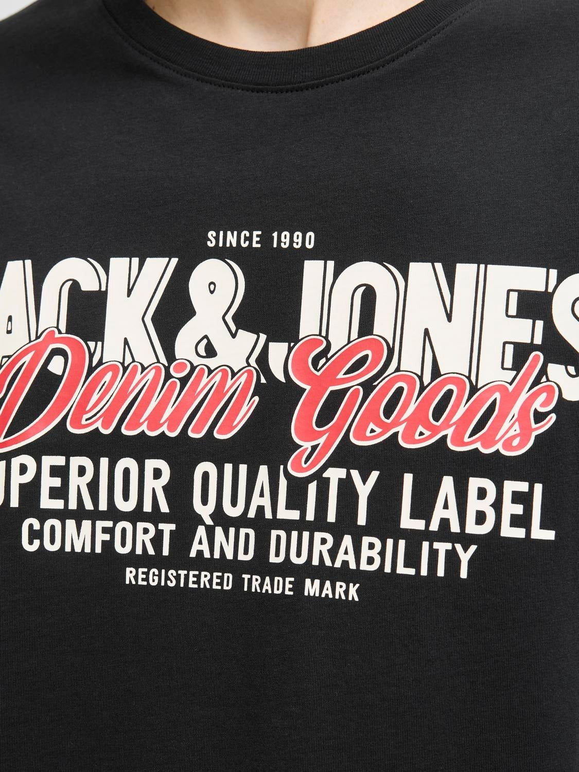 JACK & JONES JJELOGO tee o-neck col in black - Image 6