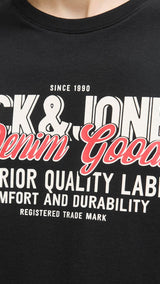 JACK & JONES JJELOGO tee o-neck col in black - Image 6
