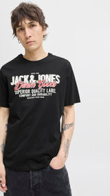 JACK & JONES JJELOGO tee o-neck col in black - Image 7