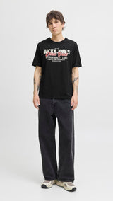 JACK & JONES JJELOGO tee o-neck col in black - Image 4